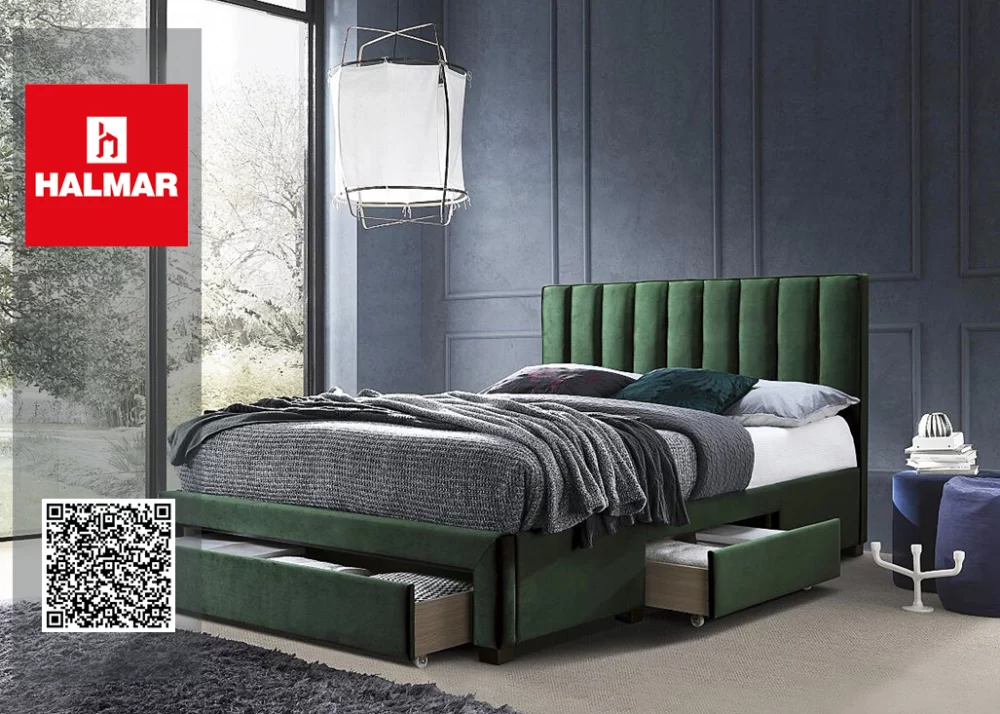 Тапицирана спалня Halmar модел GRACE в Зелен цвят