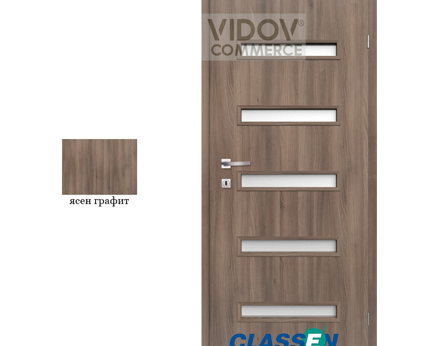 Alternative view of Интериорна врата Classen Century 7 Ясен Графит - Iridium PVC фолио