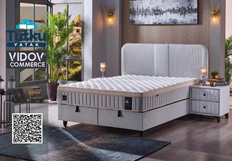 Тапицирано легло Floransa в светло сив цвят