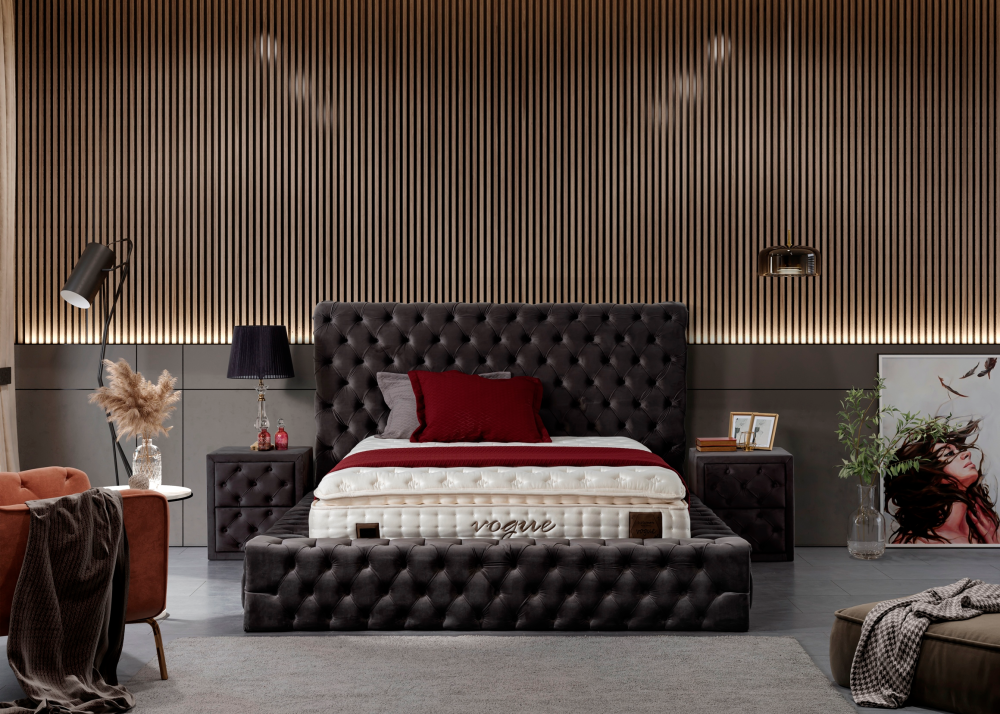 Alternative view of Тапицирано легло Diva Платинено Сиво