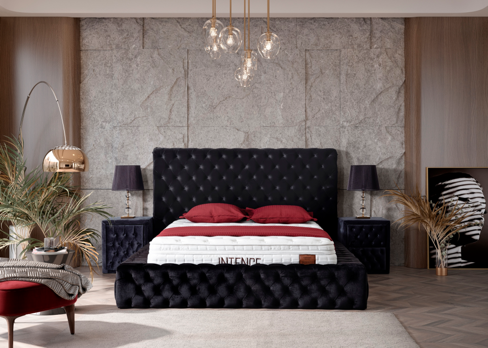 Alternative view of Тапицирано легло Diva Смолисто Черно