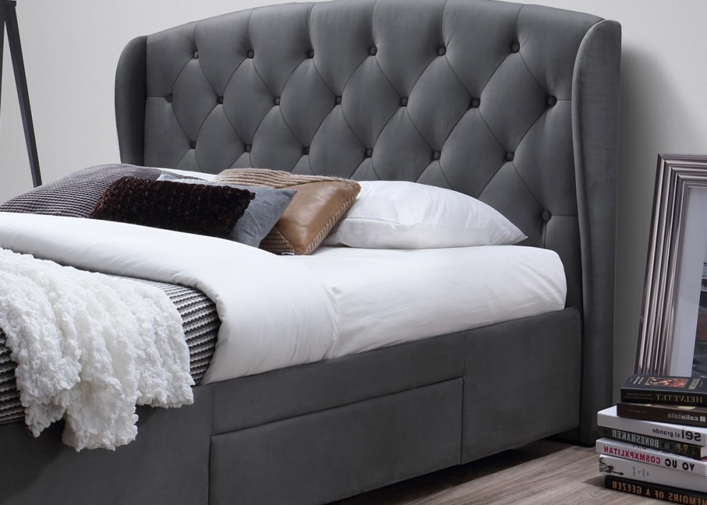 Alternative view of Тапицирано легло Sabrina Сиво