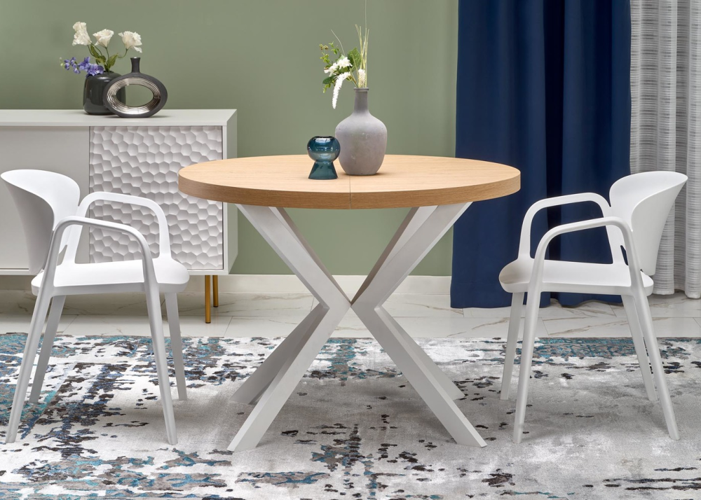 Alternative view of Трапезна маса Peroni златен дъб с бели крака