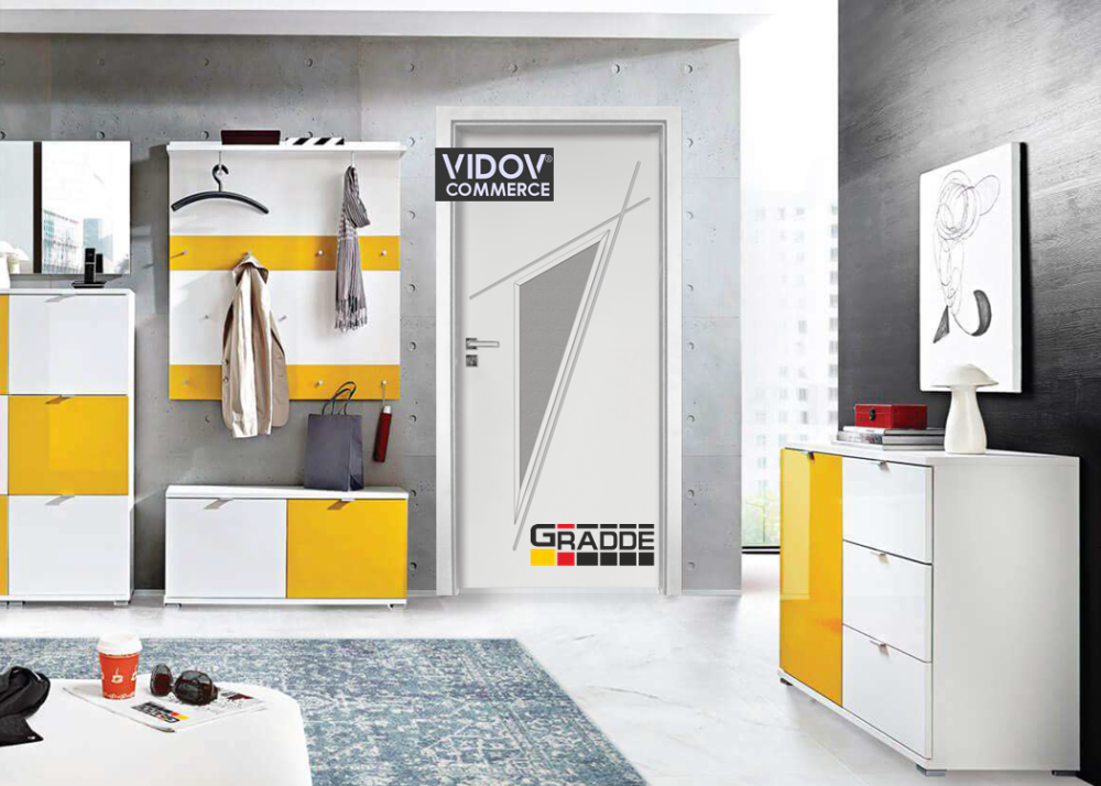 Интериорна врата Kristal Glas 4-2 Бял Мат