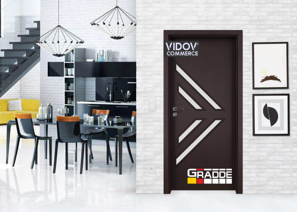Интериорна врата Paragon Glas 3-4 Орех Рибейра
