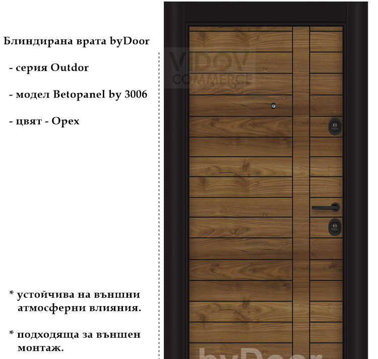 Alternative view of Блиндирана врата Betopanel by 3006 Орех