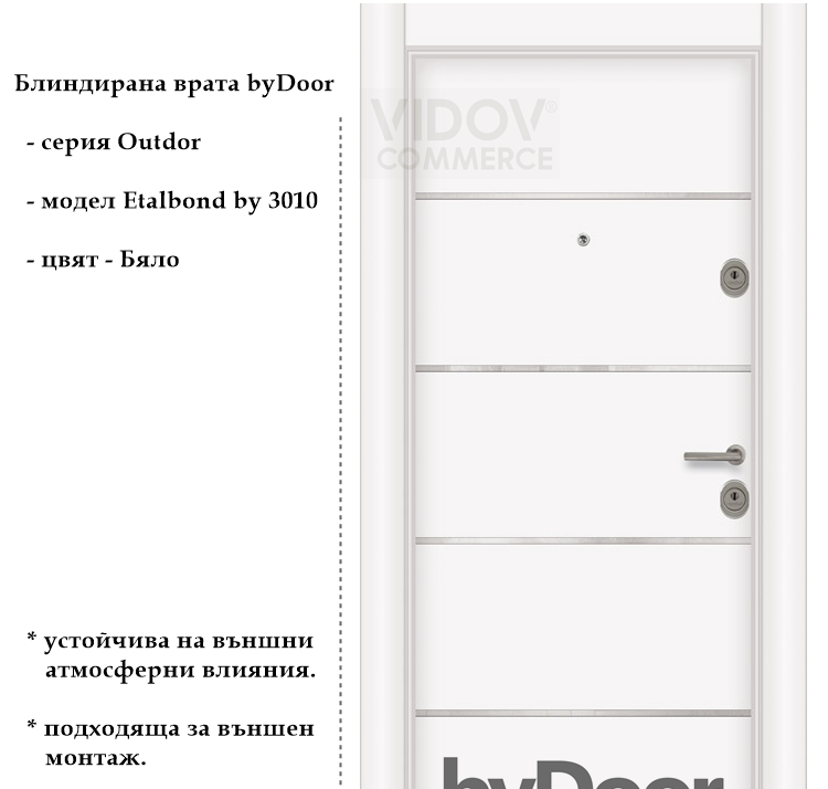Alternative view of Блиндирана врата Etalbond by 3010 Бяло