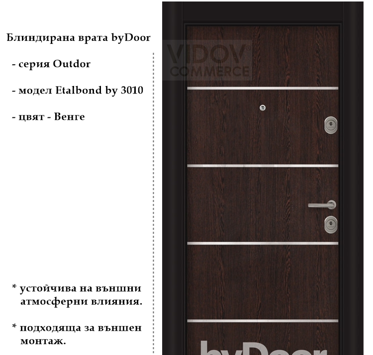 Alternative view of Блиндирана врата Etalbond by 3010 Венге