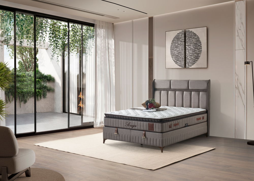 Alternative view of Тапицирано легло Braga с матрак Braga