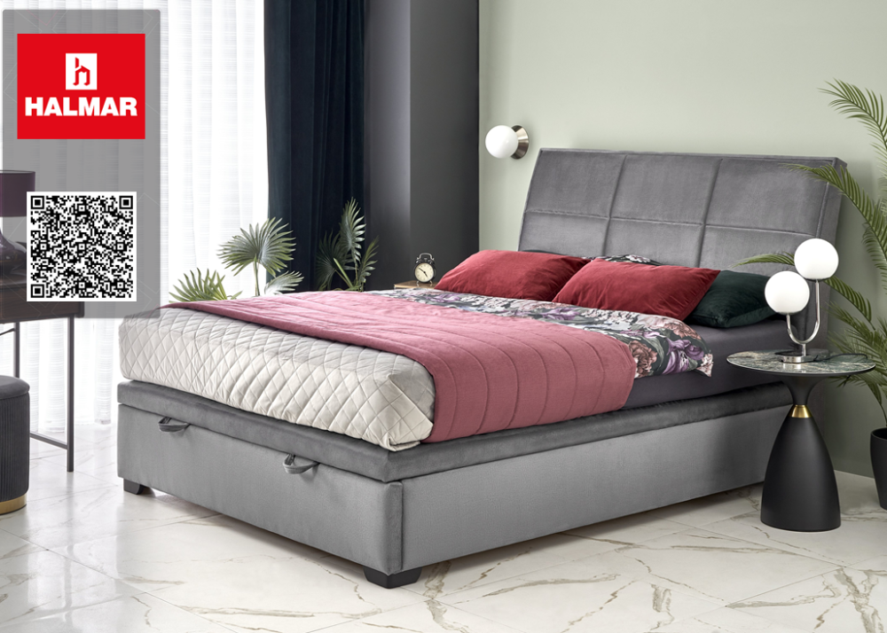 Тапицирано легло Continental 2 сиво