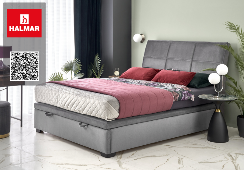 Тапицирано легло Continental 2 сиво
