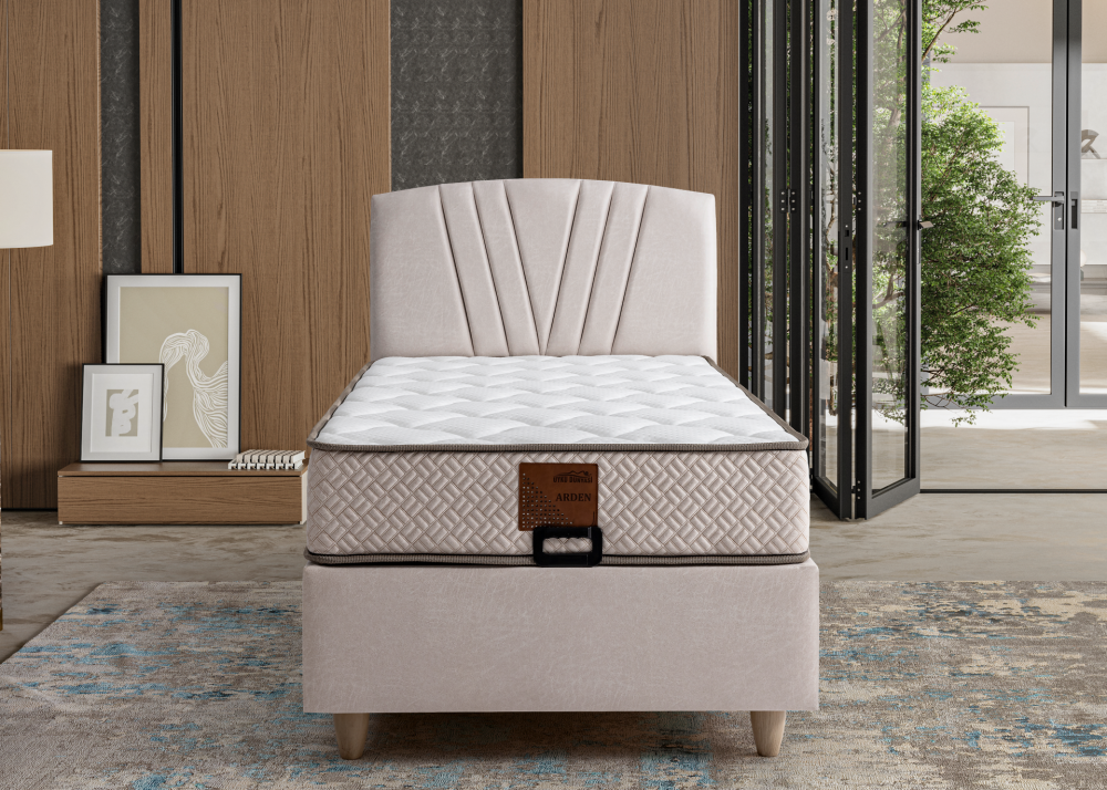 Alternative view of Единично тапицирано легло Arden Бежов крем - с матрак или без матрак