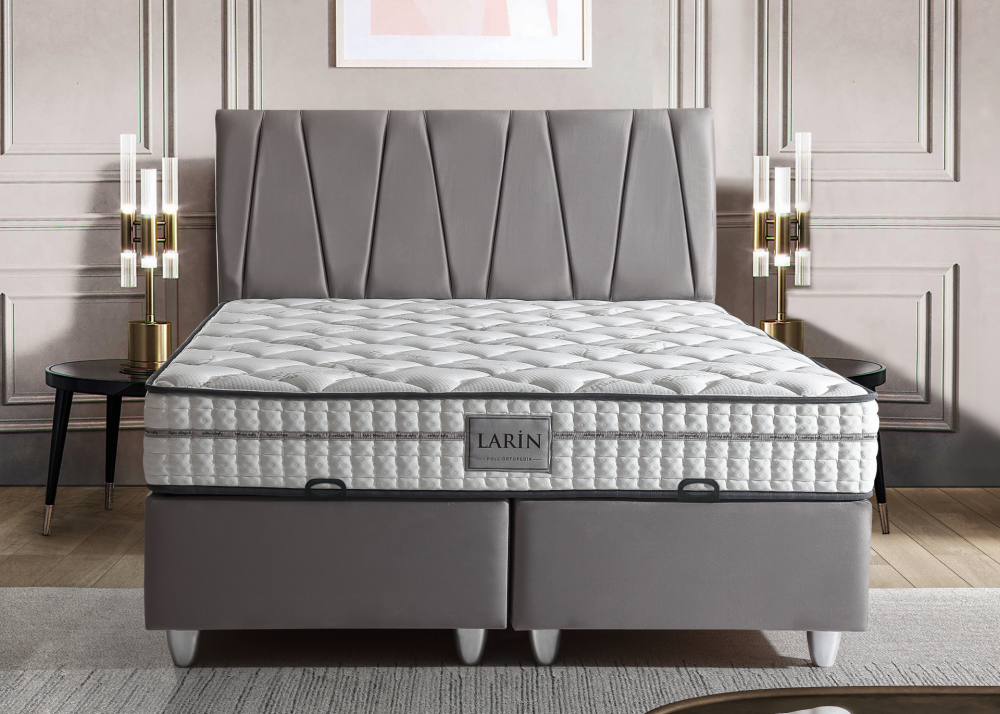 Alternative view of Тапицирано легло Larin Сиво - с матрак или без матрак