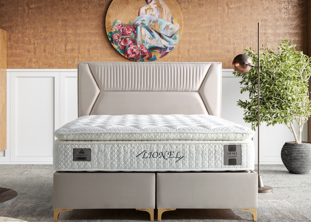 Alternative view of Тапицирано легло Lionel Бежово сив - с матрак или без матрак