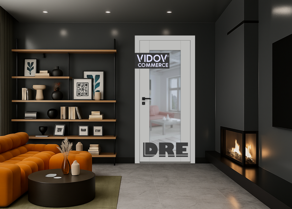 Интериорна врата Estra 10 Светло Сиво Мат с огледало