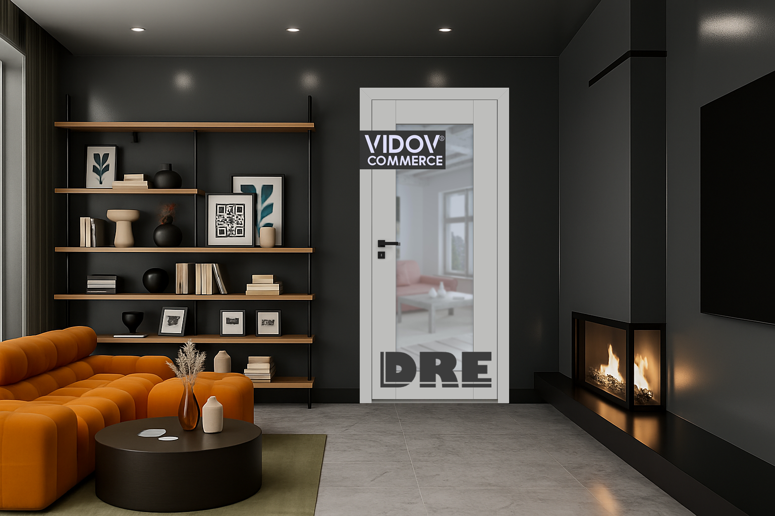 Интериорна врата Estra 10 Светло Сиво Мат с огледало