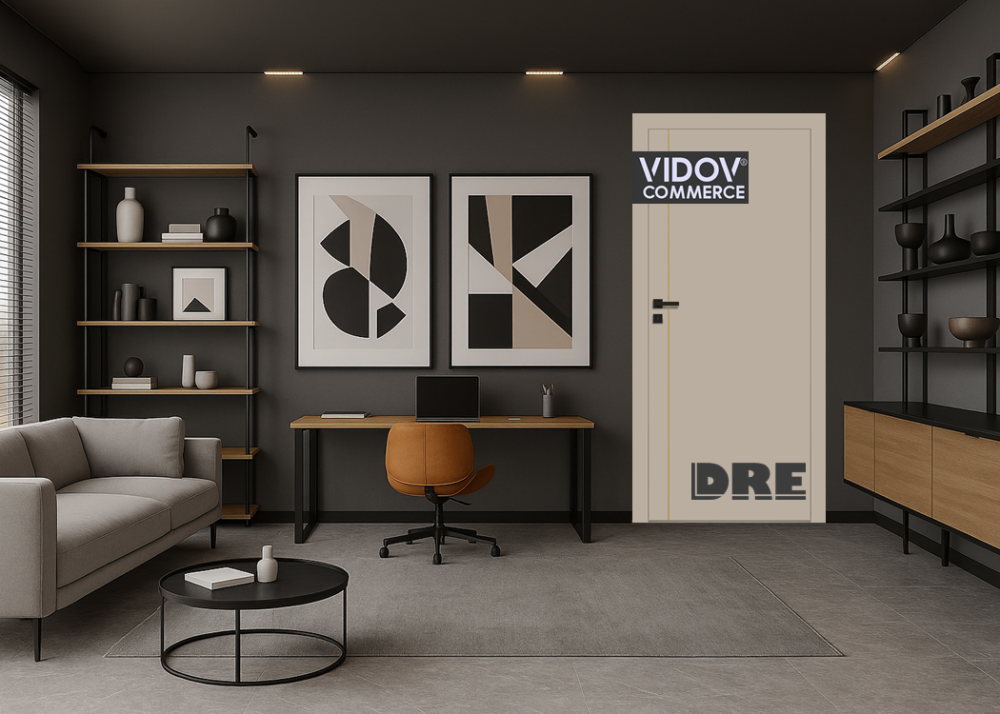 Интериорна врата Nova 60 Кашмир Мат със златиста лайсна