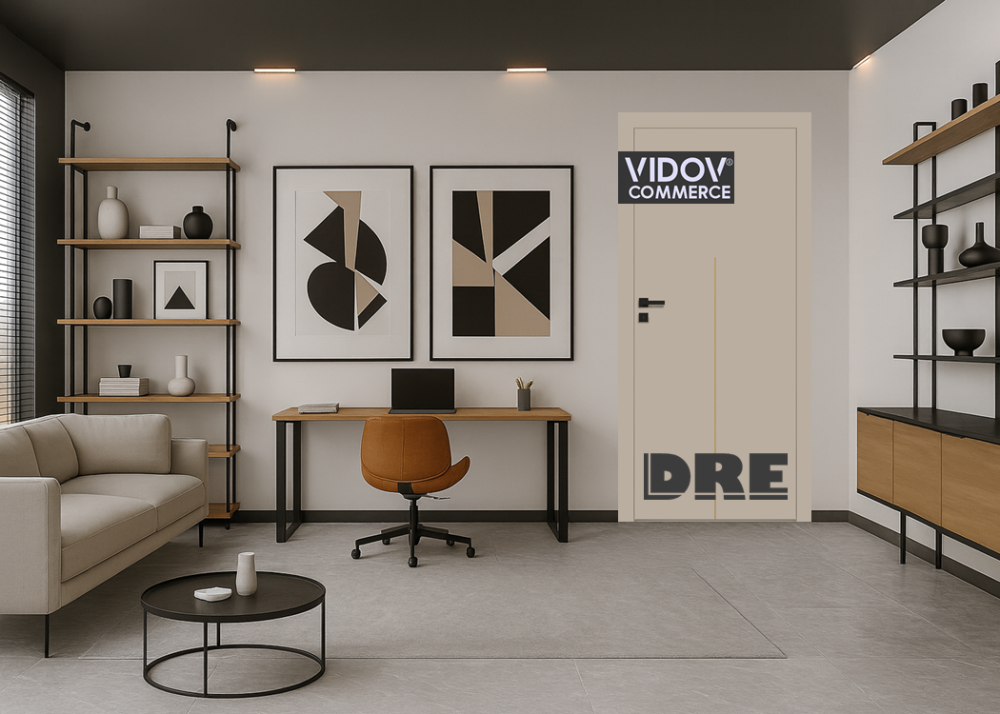 Интериорна врата Nova 80 Кашмир Мат със златиста лайсна