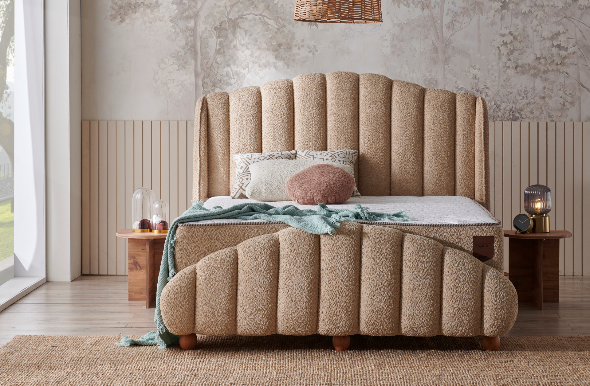 Тапицирано легло Aura PL Bedding - с матрак или без матрак - Image 3