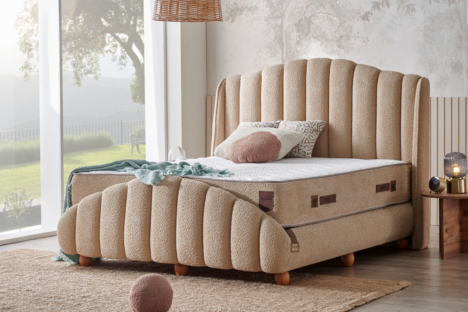 Тапицирано легло Aura PL Bedding - с матрак или без матрак - Image 4