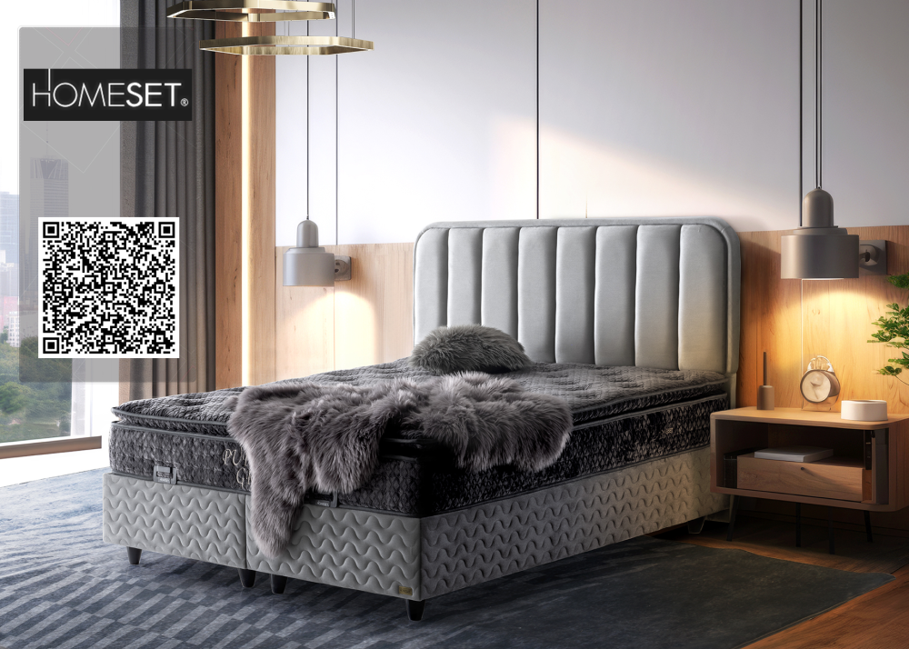 Тапицирано легло Puffi с матрак Puffi grey