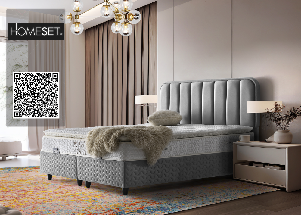 Тапицирано легло Puffi с матрак Puffi white