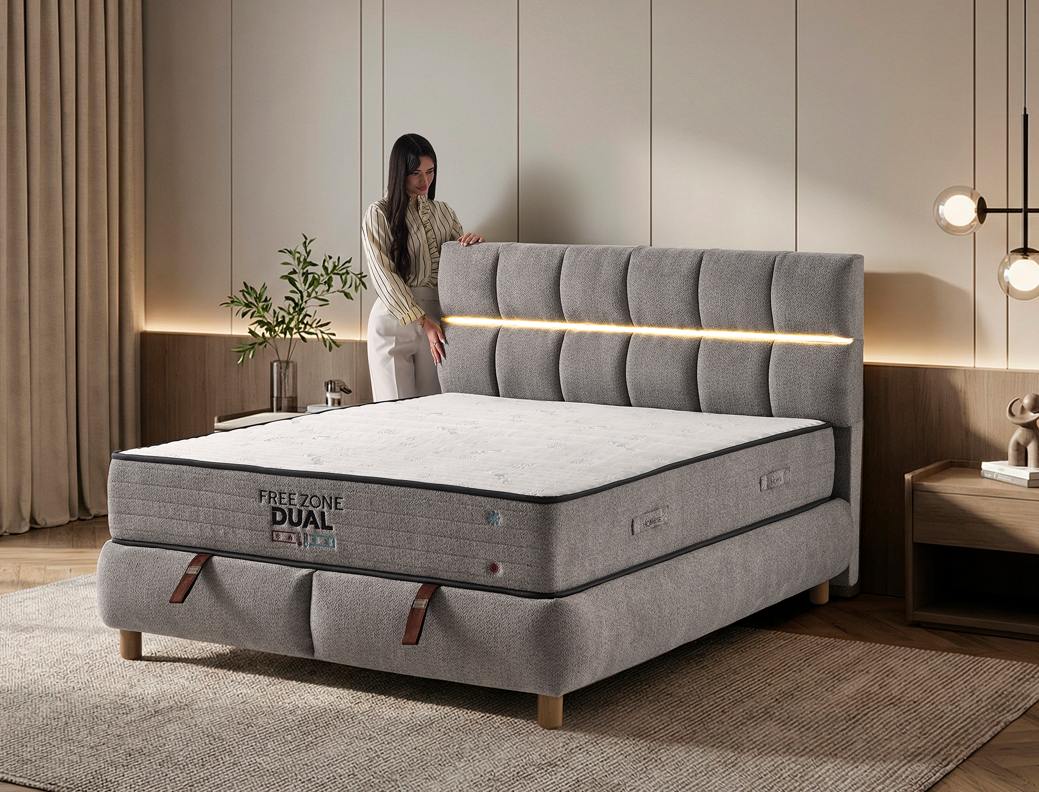 Тапицирано легло Moda с матрак Dual - Image 4