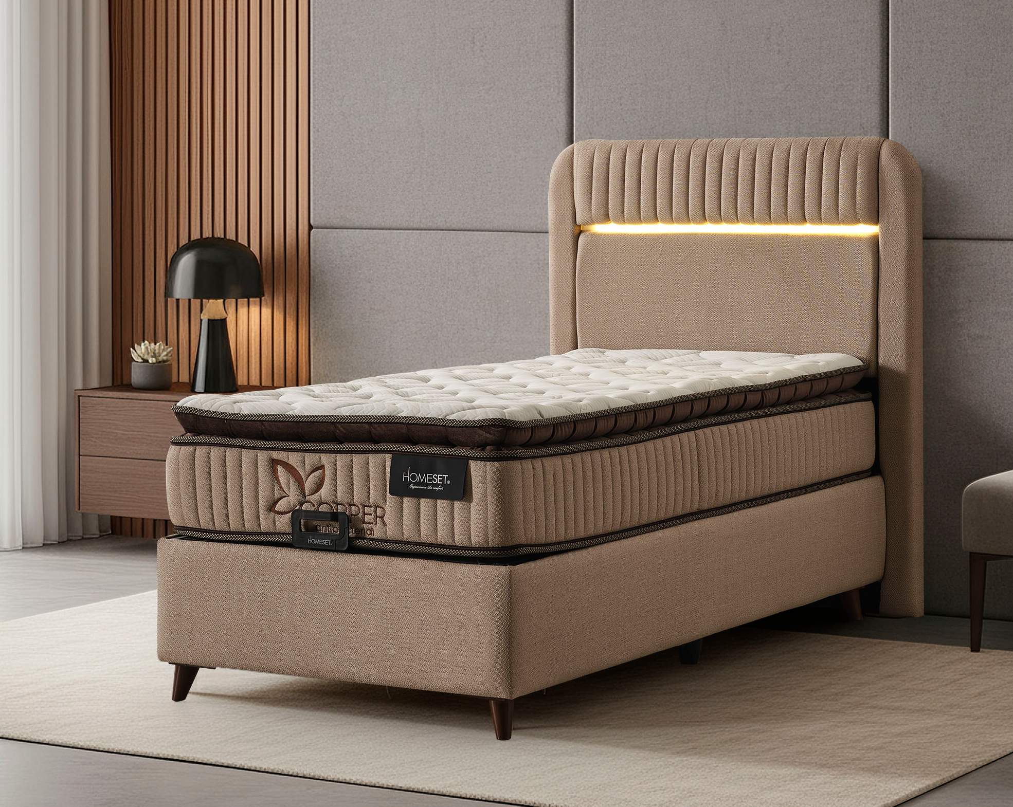 Тапицирано легло Copper 90 с матрак Copper - Image 6