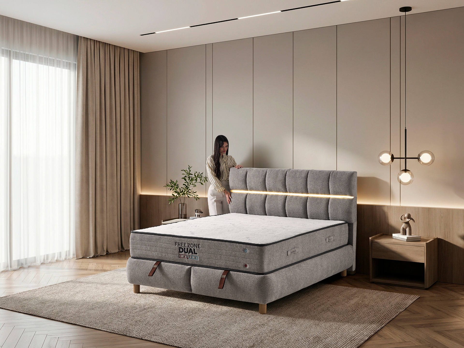 Тапицирано легло Moda с матрак Dual - Image 12